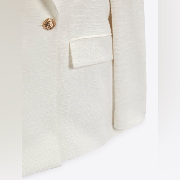 ZARA DOUBLE BREASTED TEXTURED BLAZER - Picture 7 of 11